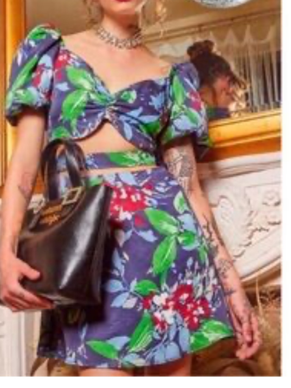 Autumn Adeigbo Dress Floral Cutout Glam Chic rent the runway designer